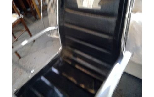 FAUTEUIL VINTAGE BUREAU CUIR CHROME