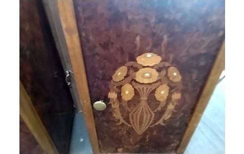 MEUBLE D'APPOINT MARBRE MARQUETERIE 1 PORTE