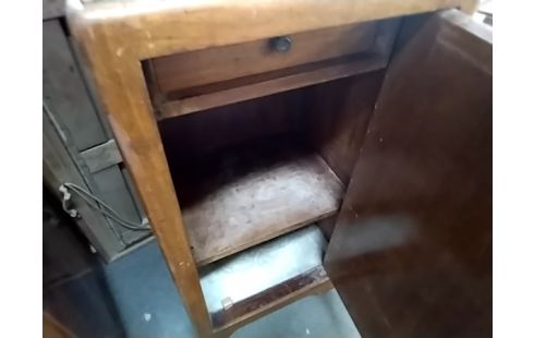 MEUBLE D'APPOINT MARBRE MARQUETERIE 1 PORTE