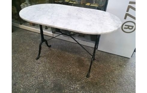TABLE BISTROT MARBRE OVALE
