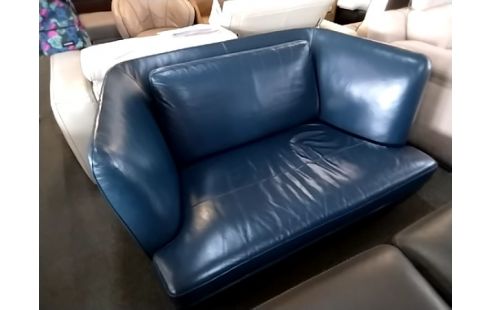CANAPE CUIR BLEU ROCHE ET BOBOIS