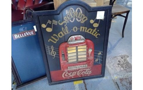 CADRE BOIS PUBLICITAIRE SEEBURG COCA COLA