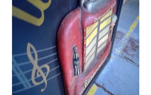 CADRE BOIS PUBLICITAIRE SEEBURG COCA COLA