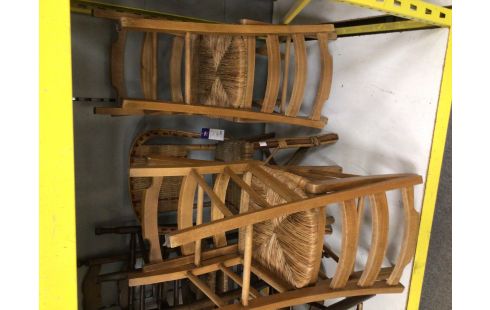 CHAISE PAILLAGE LOT DE 4