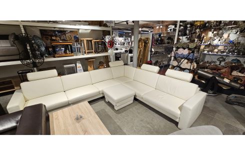 811 SALON D'ANGLE SEGMULLER QUALITÉ ALLEMANDE + POUF