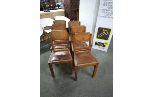 CHAISE ASSISE CUIR LOT DE 6