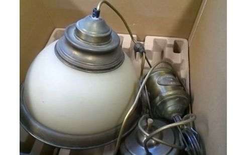 LUSTRE ANCIEN POULIE LAITON