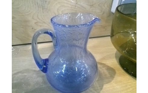 PICHET BLEU VERRE SOUFFLÉ