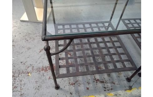 BOUT DE CANAPE CARRE FER FORGÉ