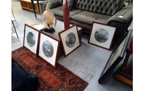 GRAVURE CARREE SCENES DE CHASSE