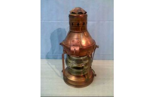 SCHIFFSLAMPE KUPFER GLAS OHNE BRENNER