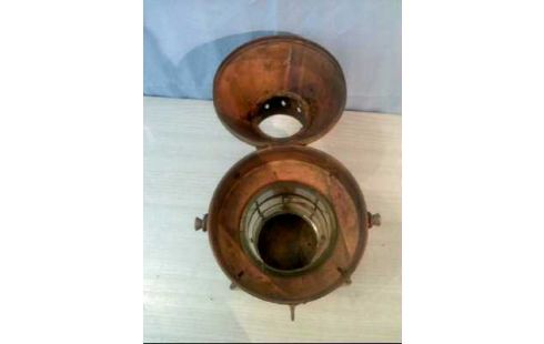 SCHIFFSLAMPE KUPFER GLAS OHNE BRENNER