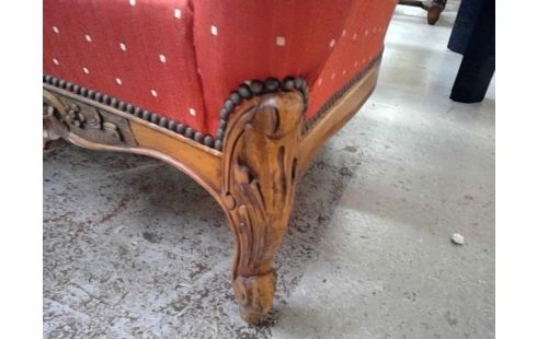 FAUTEUIL CLUB TISSU ROUGE STYLE 1930 LOUIS XV