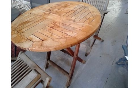 TABLE RONDE TEAK A RAFRAICHIR