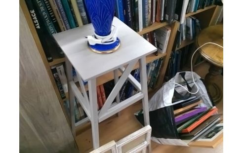 TABOURET DECORATION BLANC