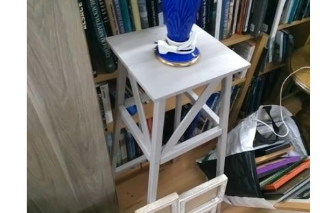 TABOURET DECORATION BLANC