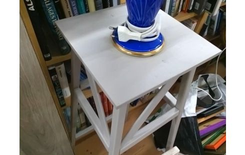TABOURET DECORATION BLANC