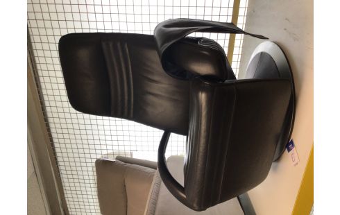 FAUTEUIL RELAX MODERNE CUIR NOIR DURLET