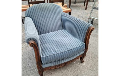 FAUTEUIL CLUB VELOURS BLEU DE STYLE