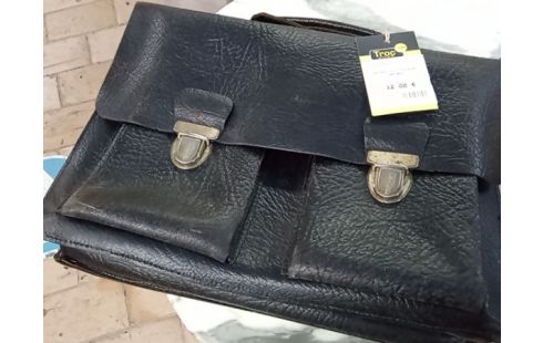 CARTABLE EN CUIR NOIR