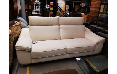 CANAPE TISSU ECRU 3 PLACES