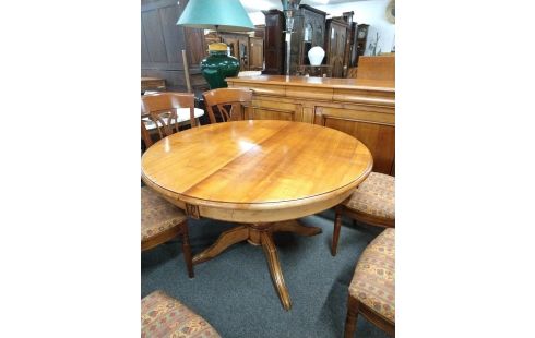 TABLE GUERIDON MERISIER 2 ALLONGES