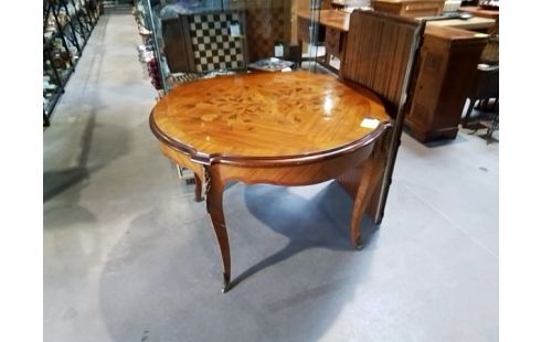 TABLE RONDE MERISIER MARQUETERIE 2 ALL