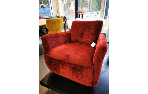 FAUTEUIL CLUB TOURNANT ROM D'EXPO TISSU GRENAT
