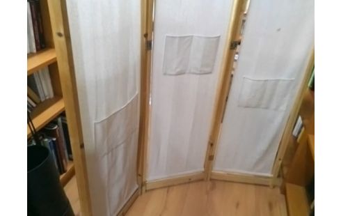 PARAVENT BOIS ET TISSU (QLQS TACHES)