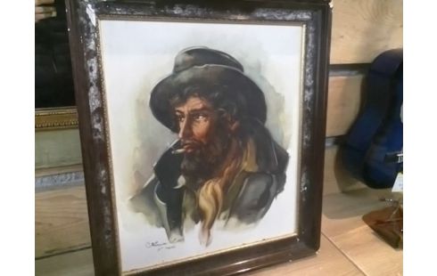 PEINTURE PERSONNAGE ST TROPEZ 1968