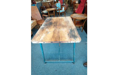 ETABLI ANCIEN BOIS METAL