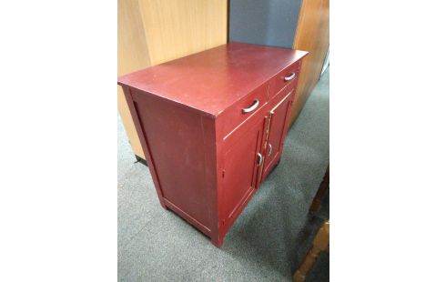 BAHUT BAS 2 PORTES / 2 TIROIRS ROUGE