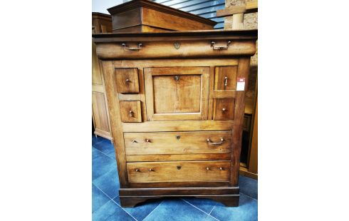 SECRETAIRE LOUIS PHILIPPE FORMANT COMMODE + CLÉ