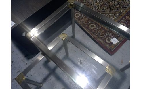 TABLE BASSE GIGOGNE VERRE METAL