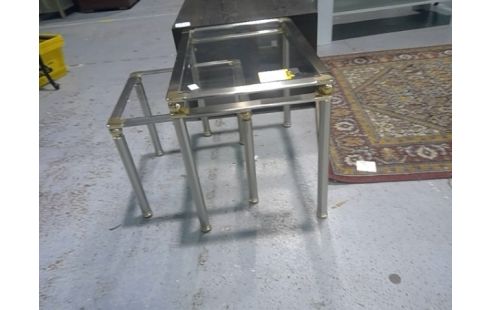 TABLE BASSE GIGOGNE VERRE METAL