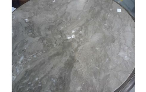 TABLE RONDE MARBRE ET BOIS  ANCIENNE