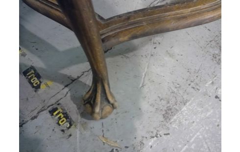 TABLE RONDE MARBRE ET BOIS  ANCIENNE