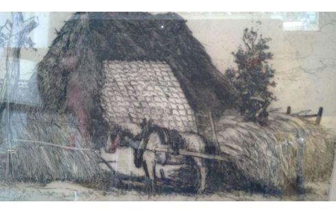 EAU FORTE, , CHEVAL, , CHARRETTE