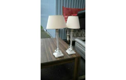 LAMPE A POSER BOIS ABAT JOUR ROSE