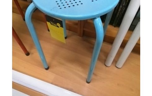 TABOURET METAL BLEU