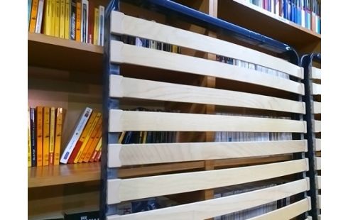 LIT METAL TUBE BLANC 90X190 AVEC SOMMIER A LATTES