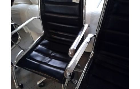 FAUTEUIL VINTAGE BUREAU CUIR CHROME