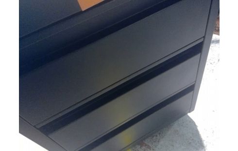 BLOC TIROIRS METAL 3 TIROIRS NOIR/BOIS °°°°°CLEFS