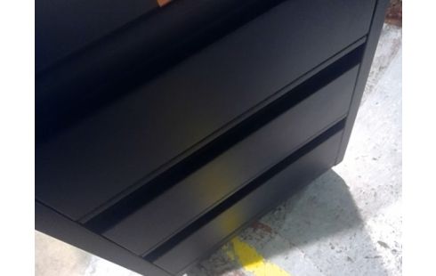 BLOC TIROIRS METAL 3 TIROIRS NOIR/BOIS °°°°°CLEFS