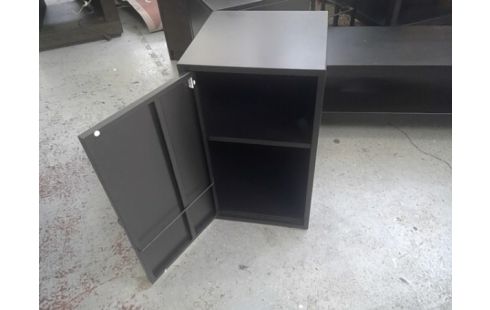 MEUBLE APPOINT METAL NOIR 1 PORTE 2 ETAGERES IKEA