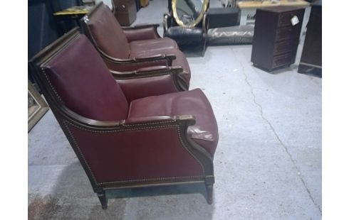 CANAPE CUIR ROUGE 2P+1P