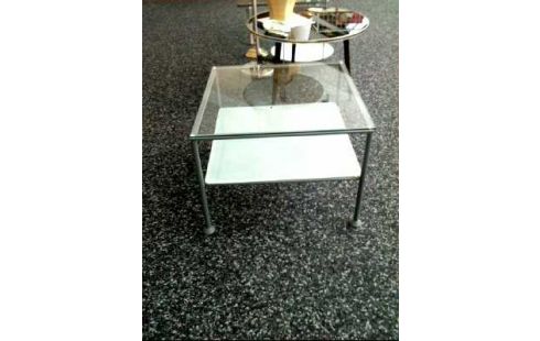 COUCHTISCH GLAS 2-EBENEN QUADRATISCH