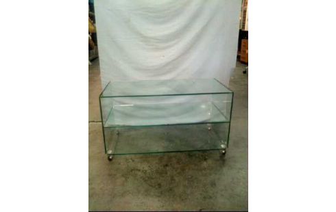 TV-TISCH GLAS 3-EBENEN AUF ROLLEN