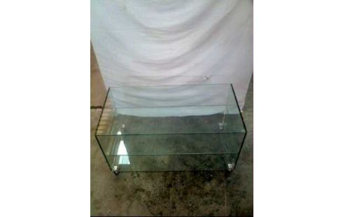 TV-TISCH GLAS 3-EBENEN AUF ROLLEN