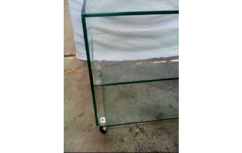 TV-TISCH GLAS 3-EBENEN AUF ROLLEN